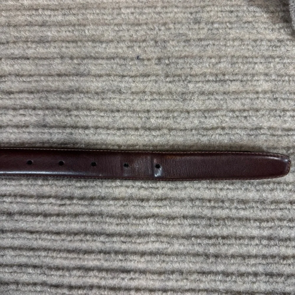 Saks Fifth Avenue Mens Brown Leather Dress Belt Size 34 Made in Italy 28219-291